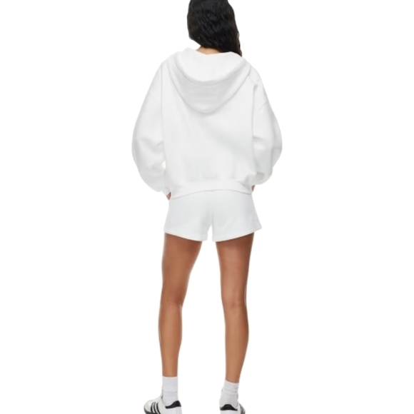 ARITZIA WOMEN'S WHITE COZY FLEECE MEGA ZIP HOODIE SIZE L - Picture 4 of 13